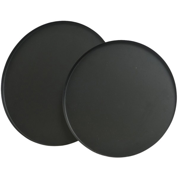 Bandejas redonda de acero negro mate 2 medidas, ø35 cm y ø30 cm