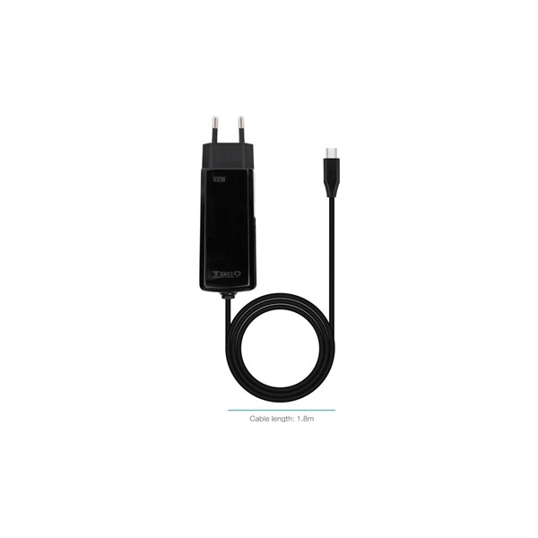 Tooq cargador portátil gan usb-c pd 100w cúbico