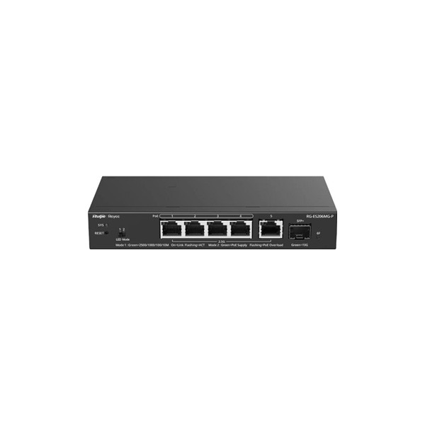 Reyee es206mg-p switch 4xmgb poe 1xsfp+ 70w